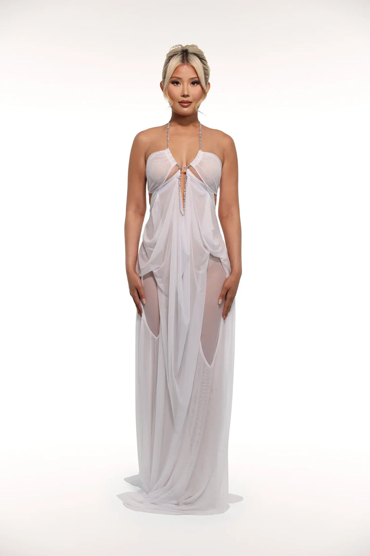 Sheer Mesh Maxi Dress