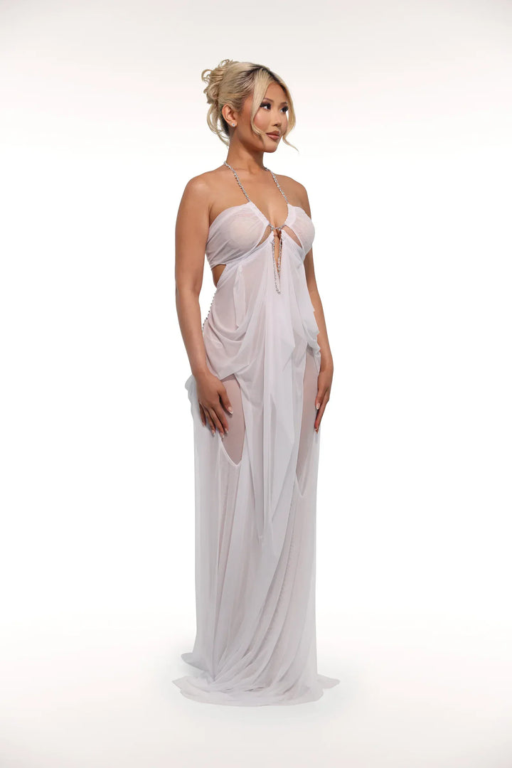 Sheer Mesh Maxi Dress