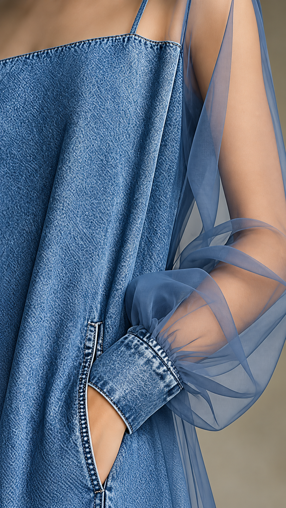 Indigo Veil Denim Mini Dress