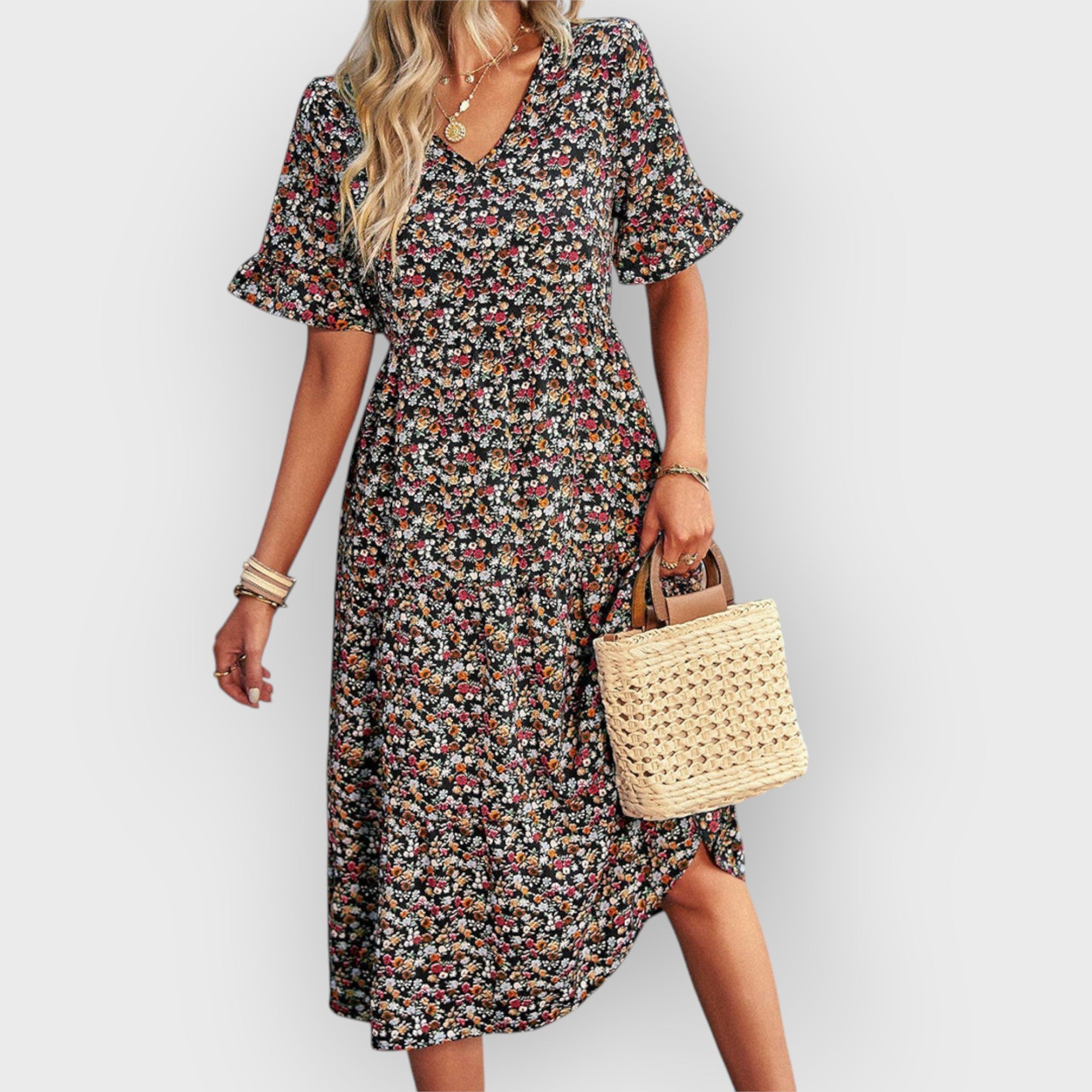Amara | Floral Summer Midi Dress
