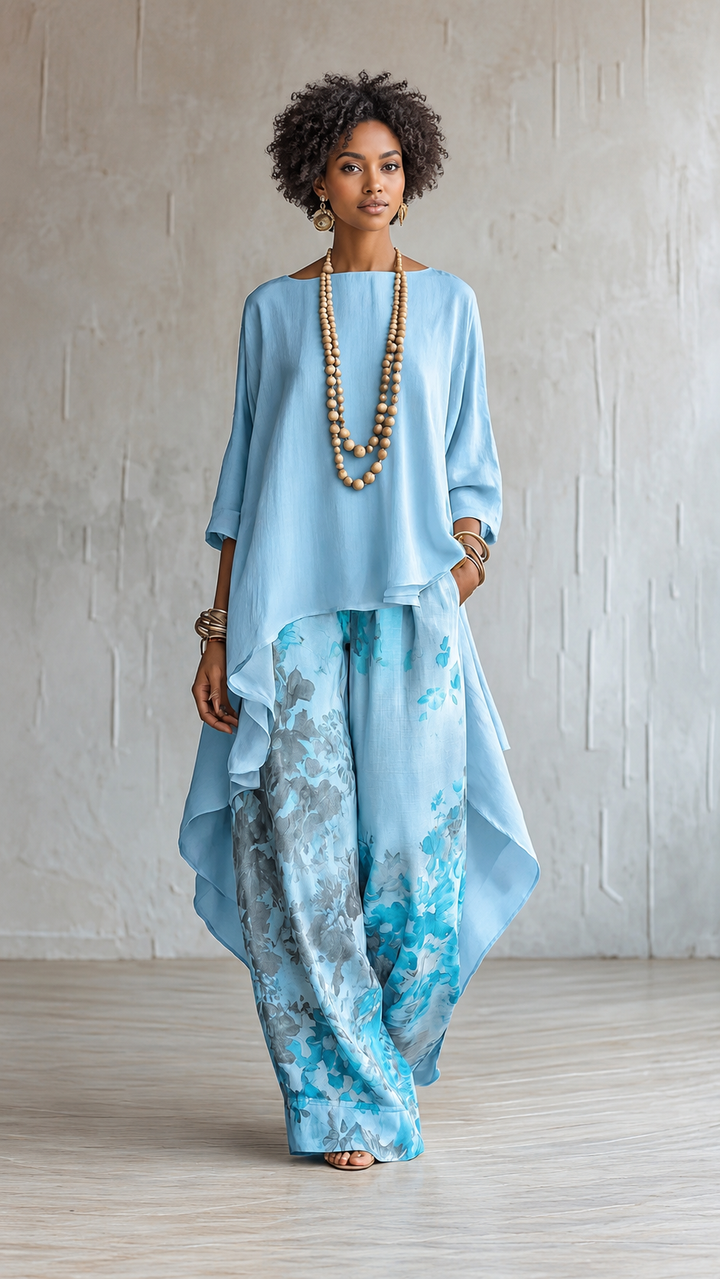 Azure Bloom Two-Piece Set