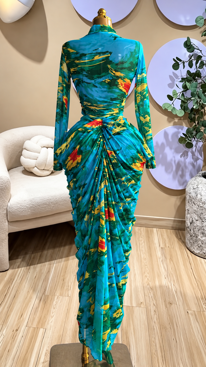 The Muse Draped Maxi Dress