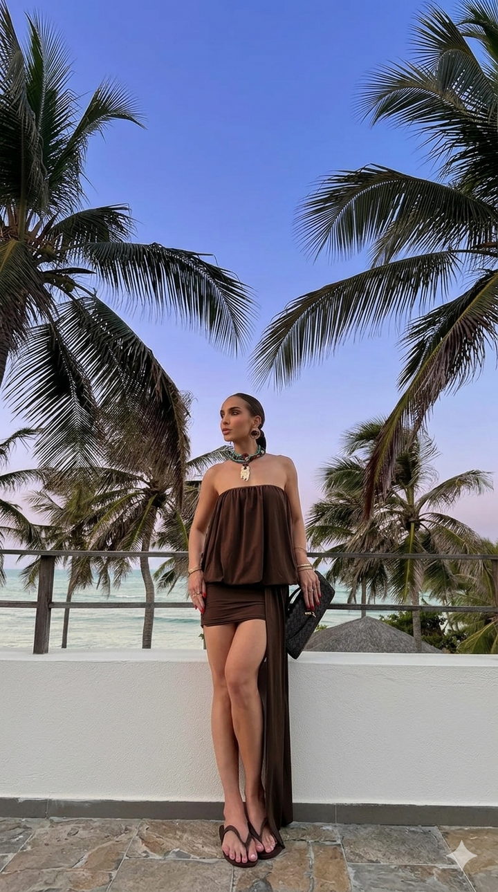 Veloura Drape Mini Dress