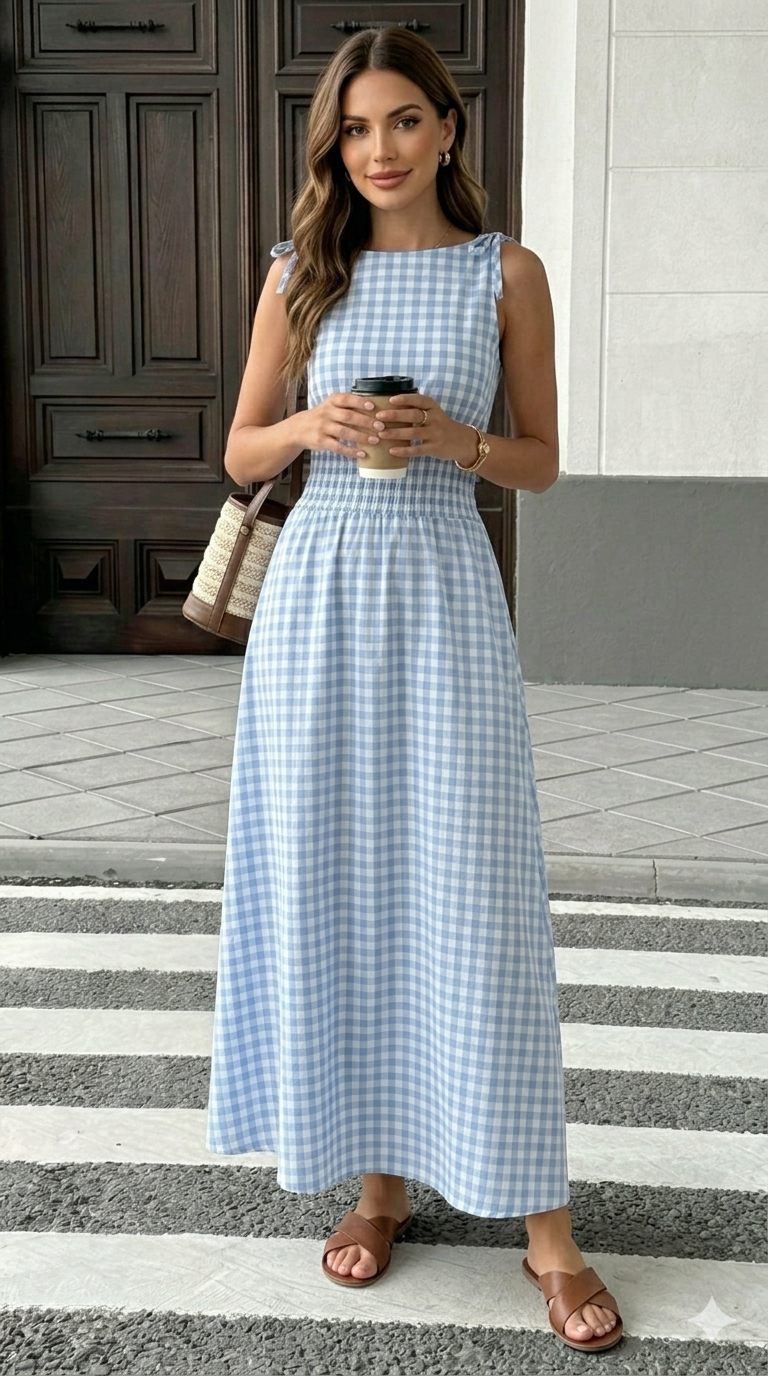 Gingham Maxi Dress