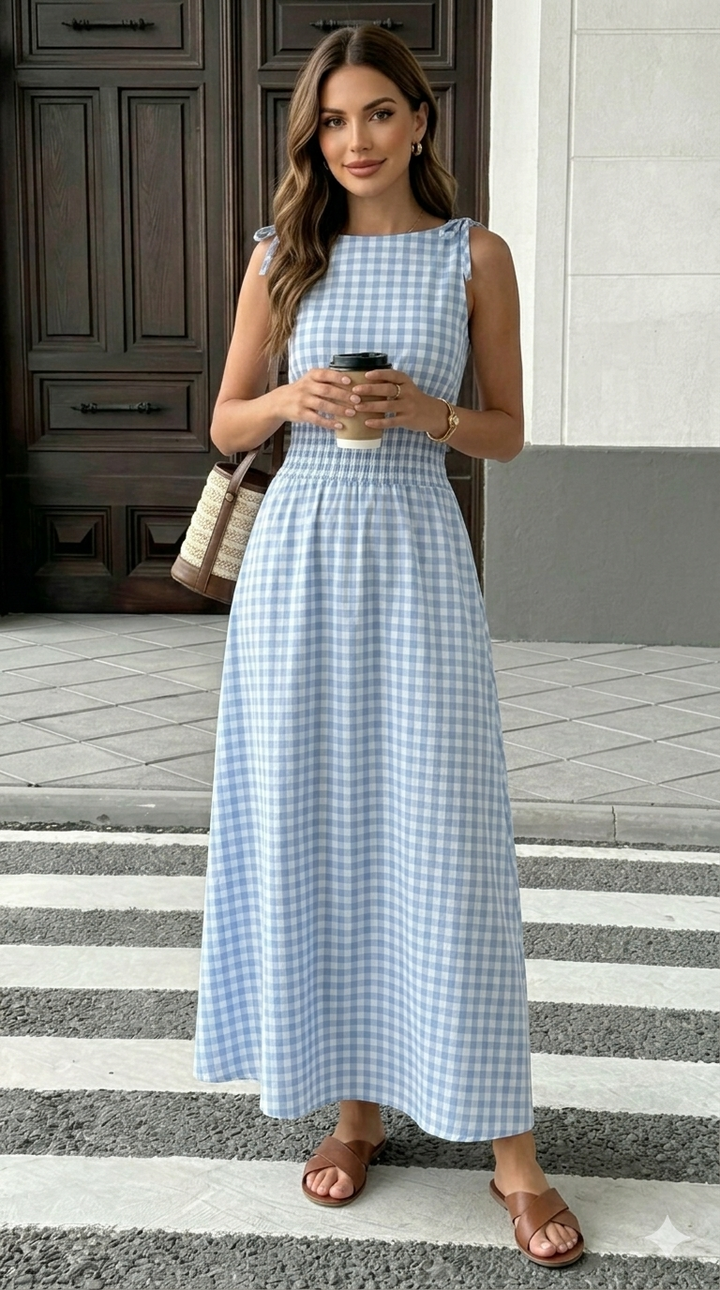 Gingham Maxi Dress