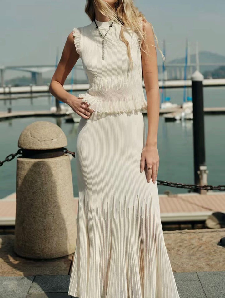 Elara Ribbed Knit Midi Dress