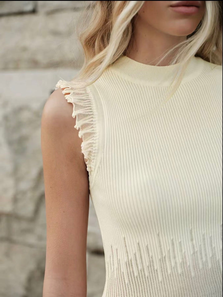 Elara Ribbed Knit Midi Dress