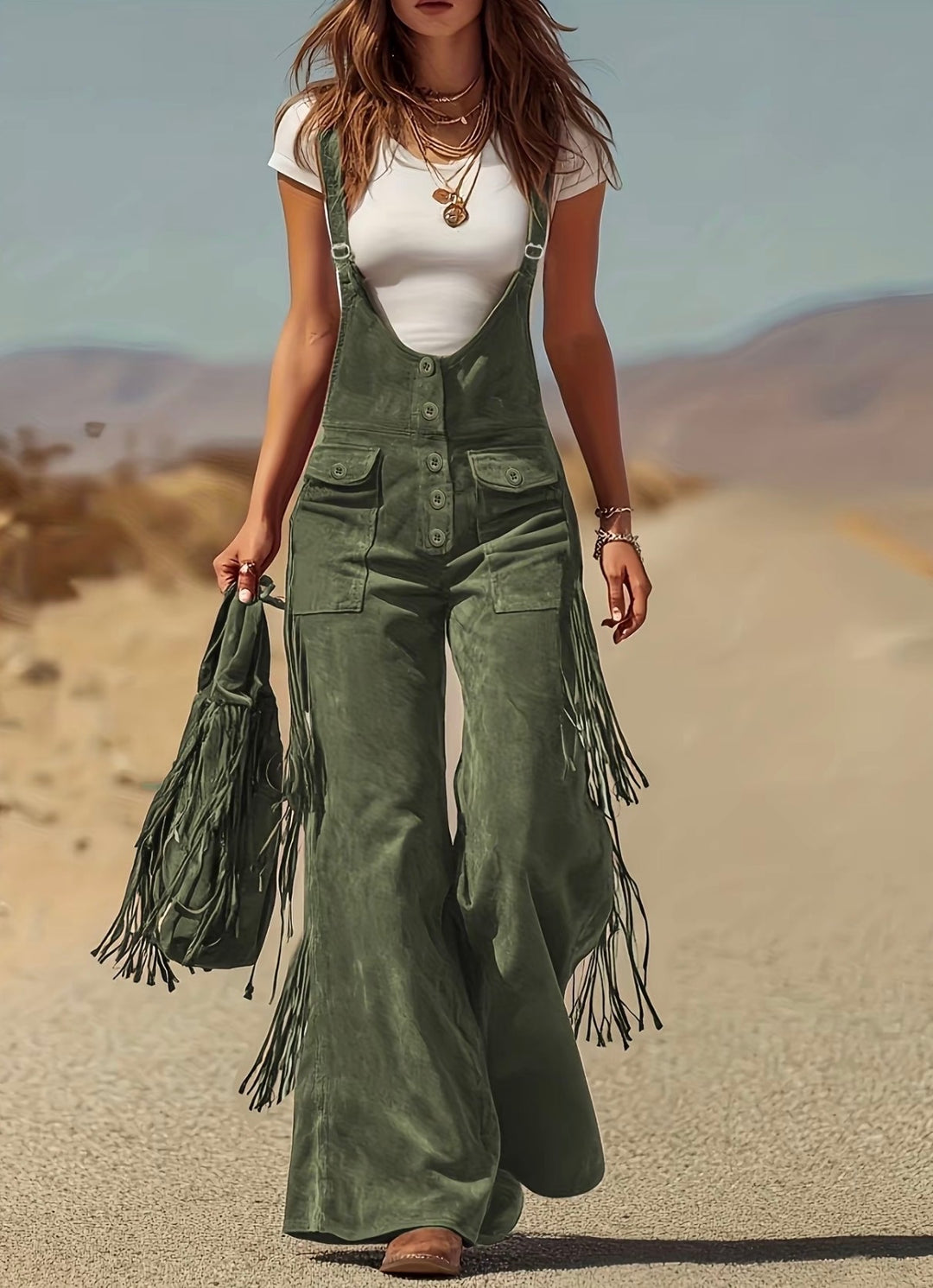 Western Luxe Fringe Suede Pants