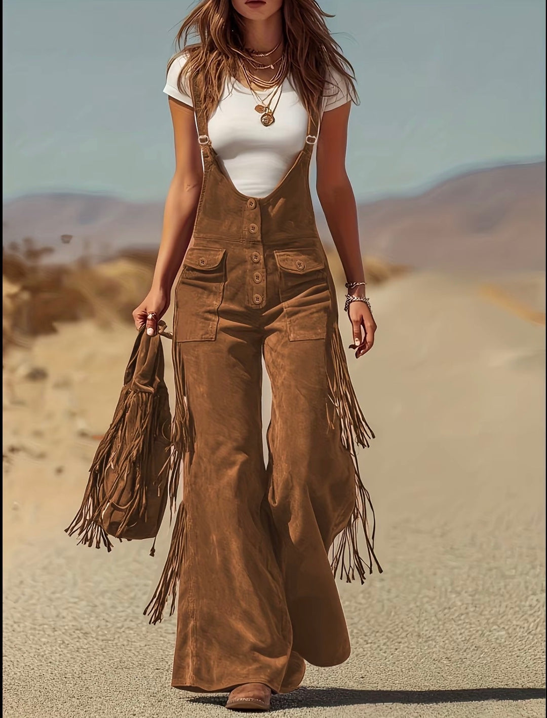 Western Luxe Fringe Suede Pants