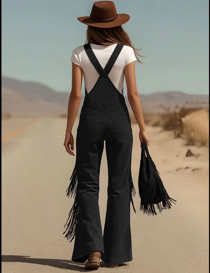 Western Luxe Fringe Suede Pants