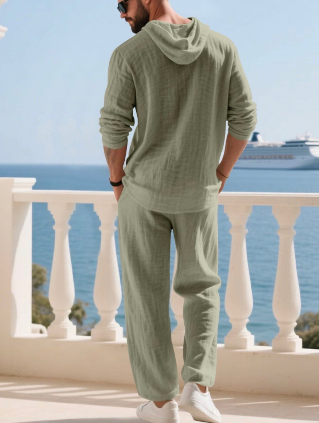 Santorini Breeze Linen Set