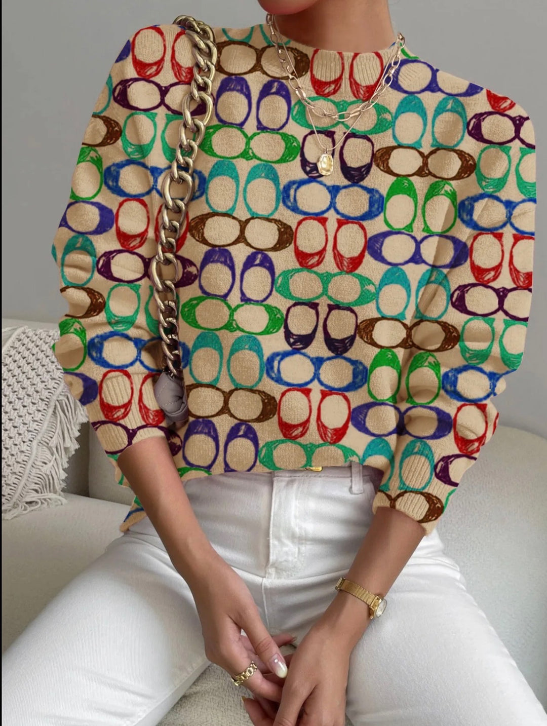 Retro Bloom Knit Sweater
