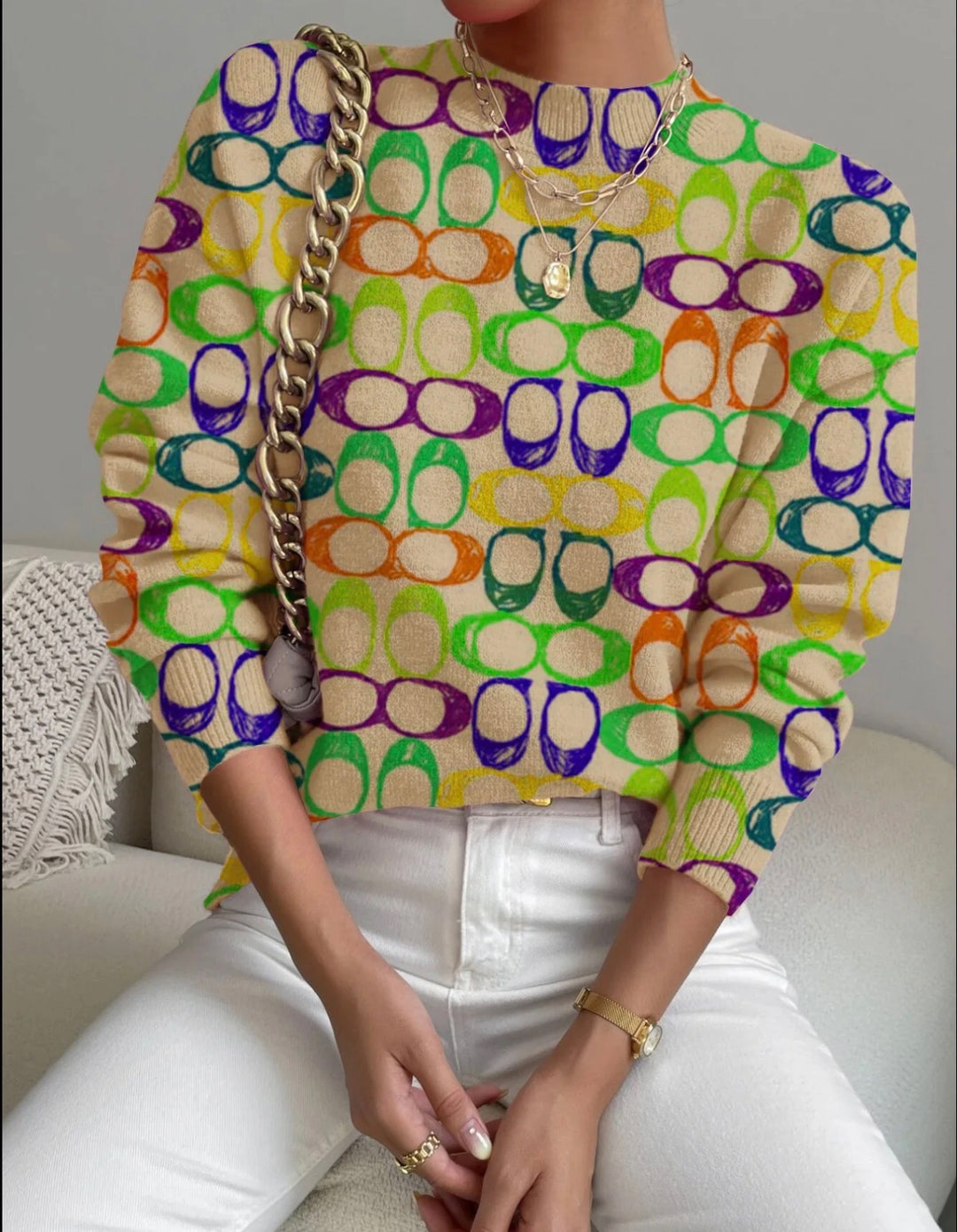 Retro Bloom Knit Sweater