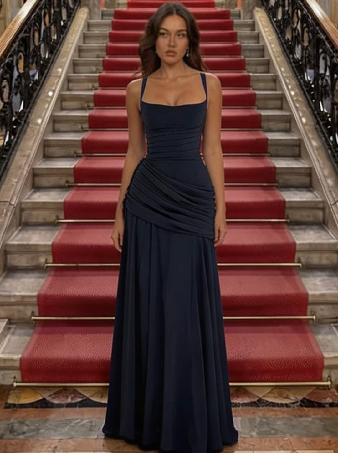 Élara Solène™ Draped Maxi Dress