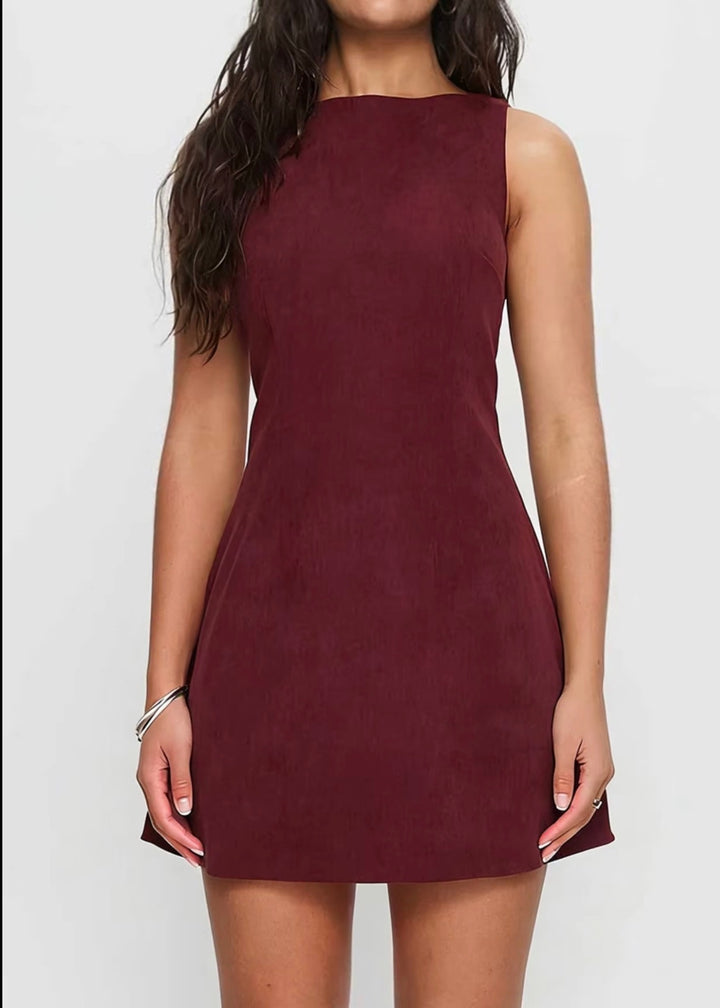 The Bordeaux Hour Mini Dress