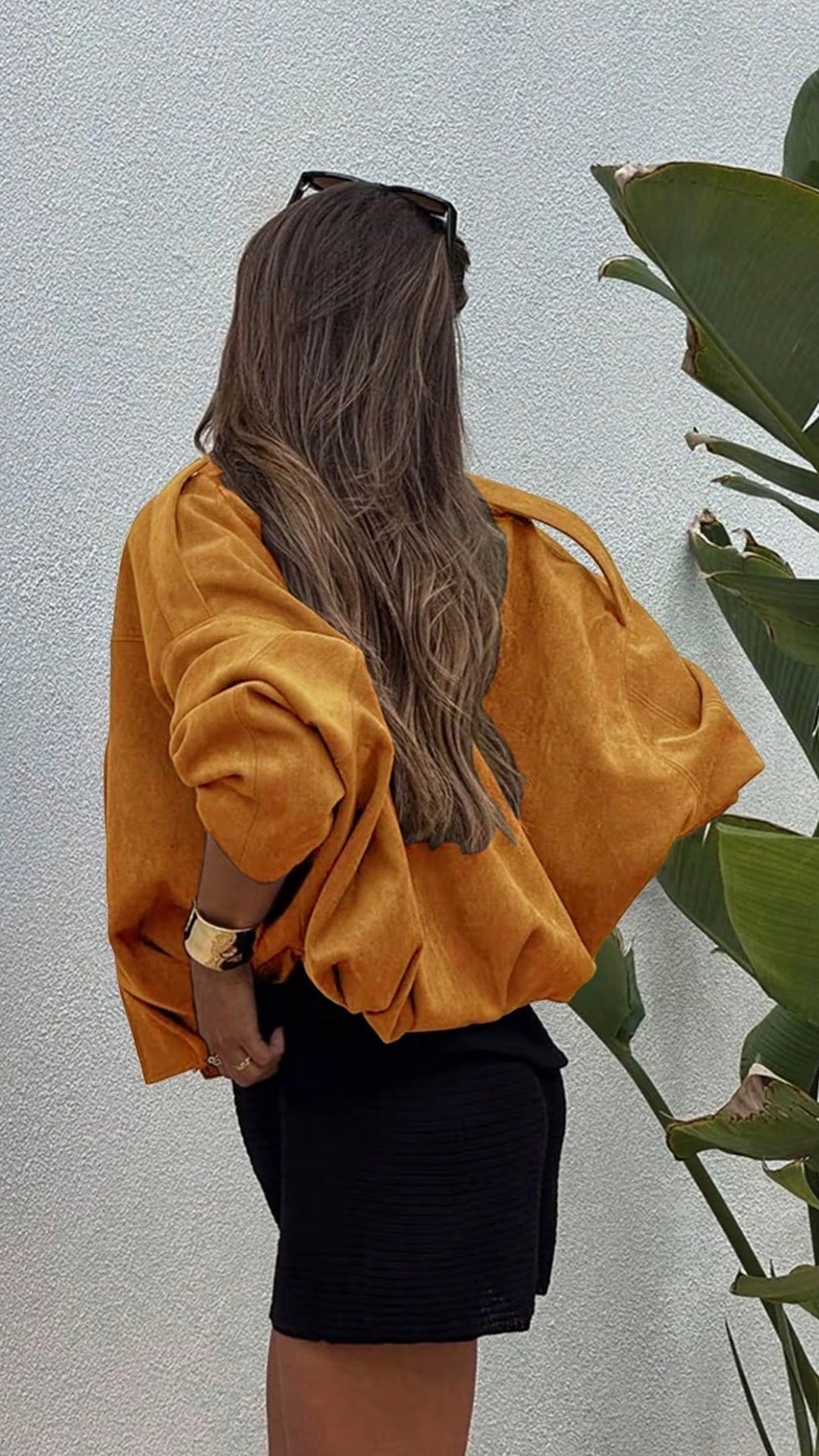 The Sienna Suede-Effect Bomber