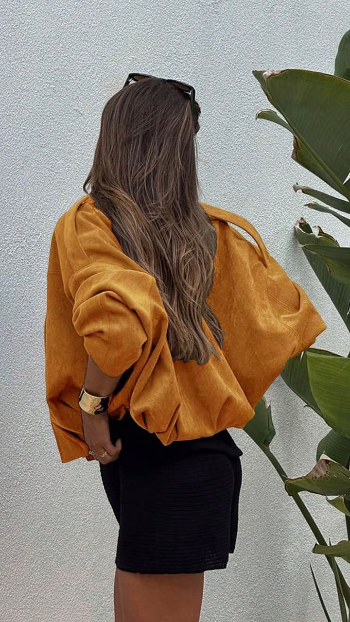 The Sienna Suede-Effect Bomber