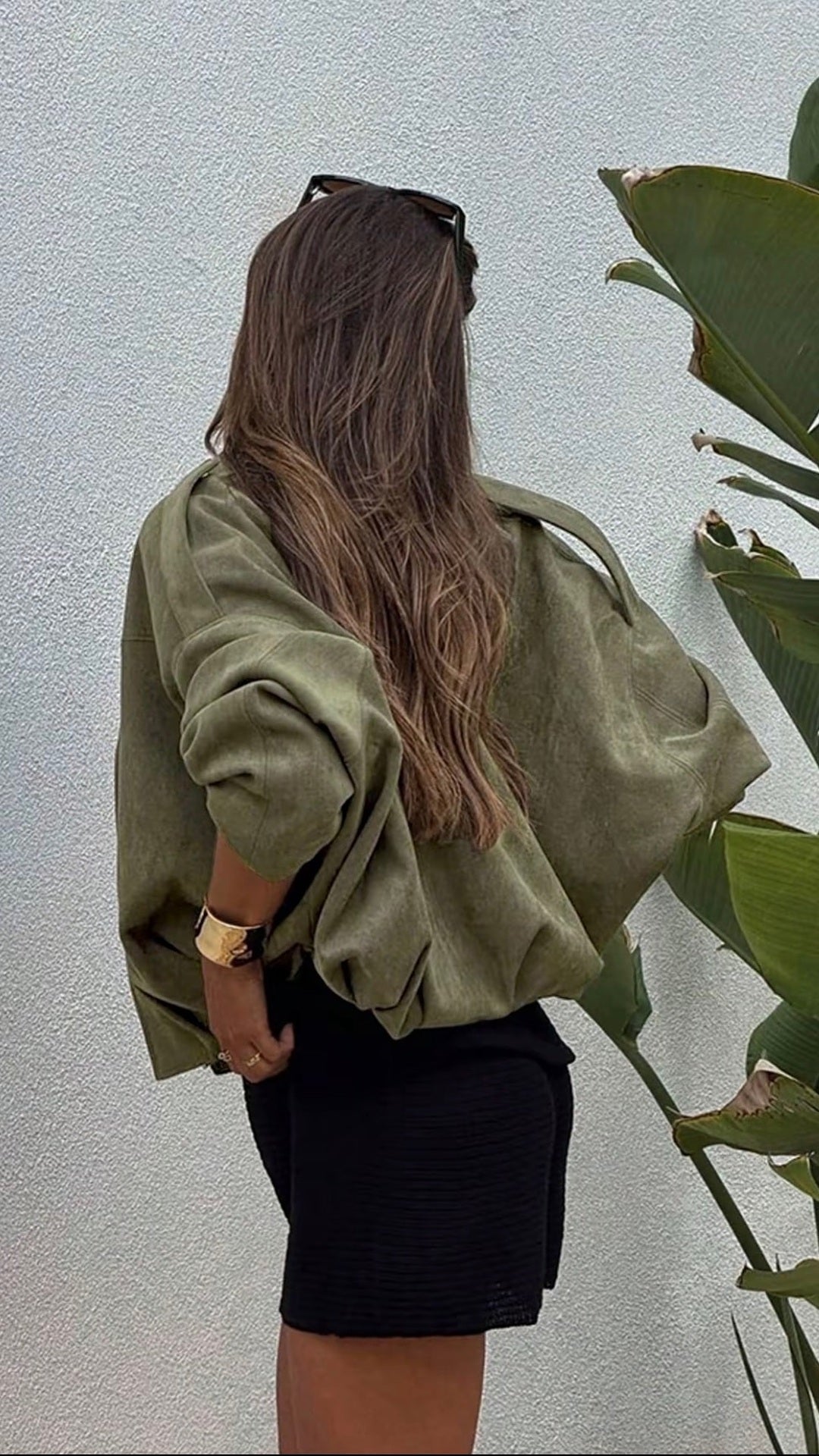 The Sienna Suede-Effect Bomber