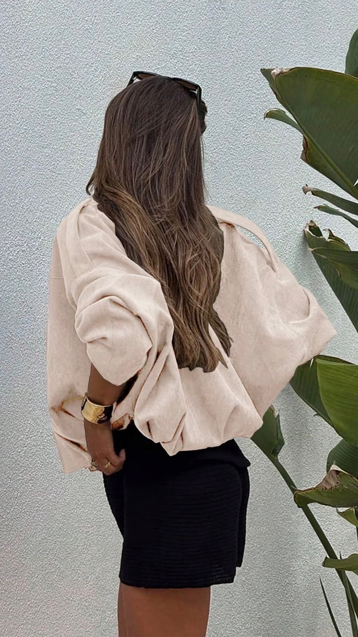 The Sienna Suede-Effect Bomber