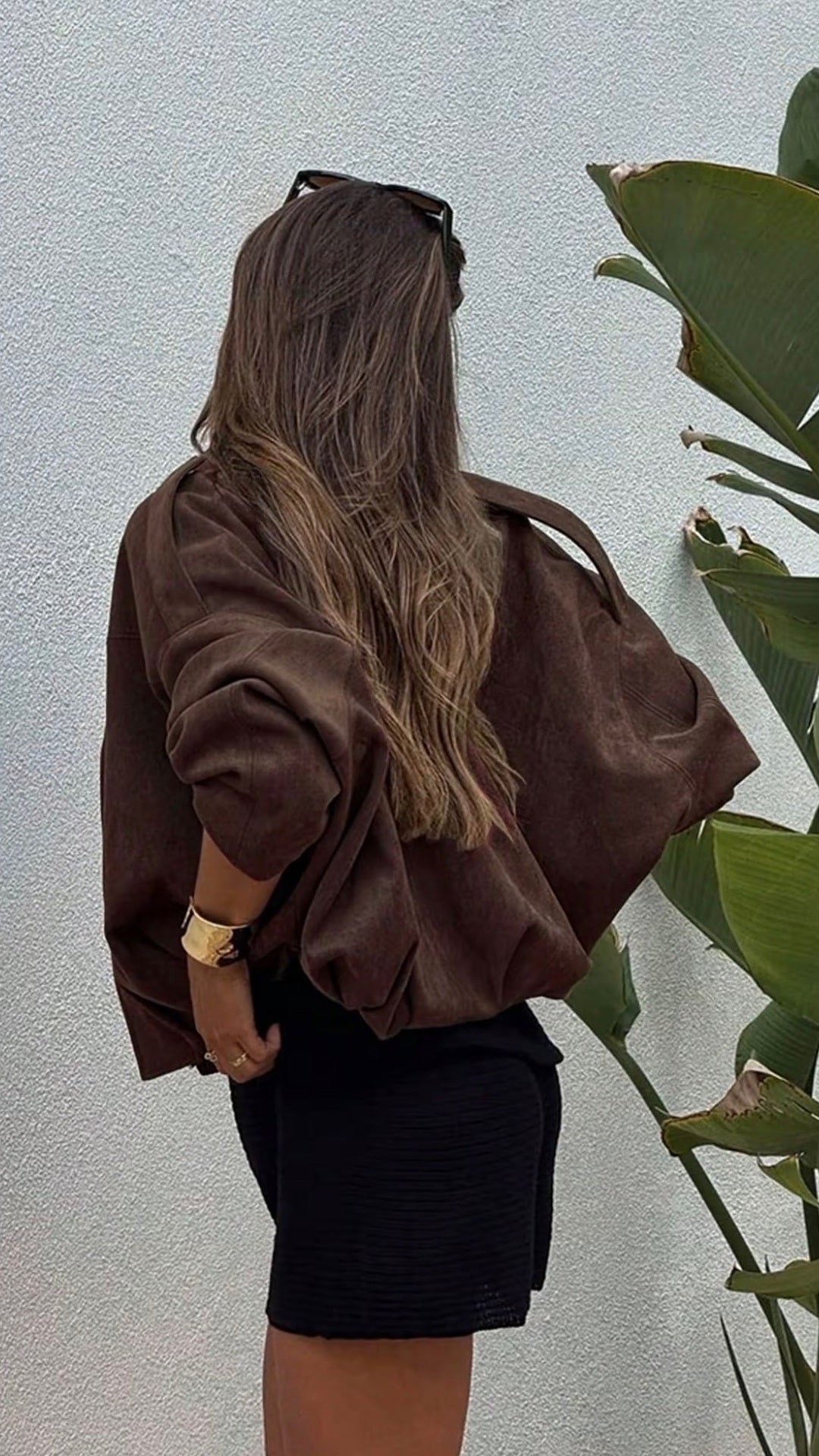 The Sienna Suede-Effect Bomber