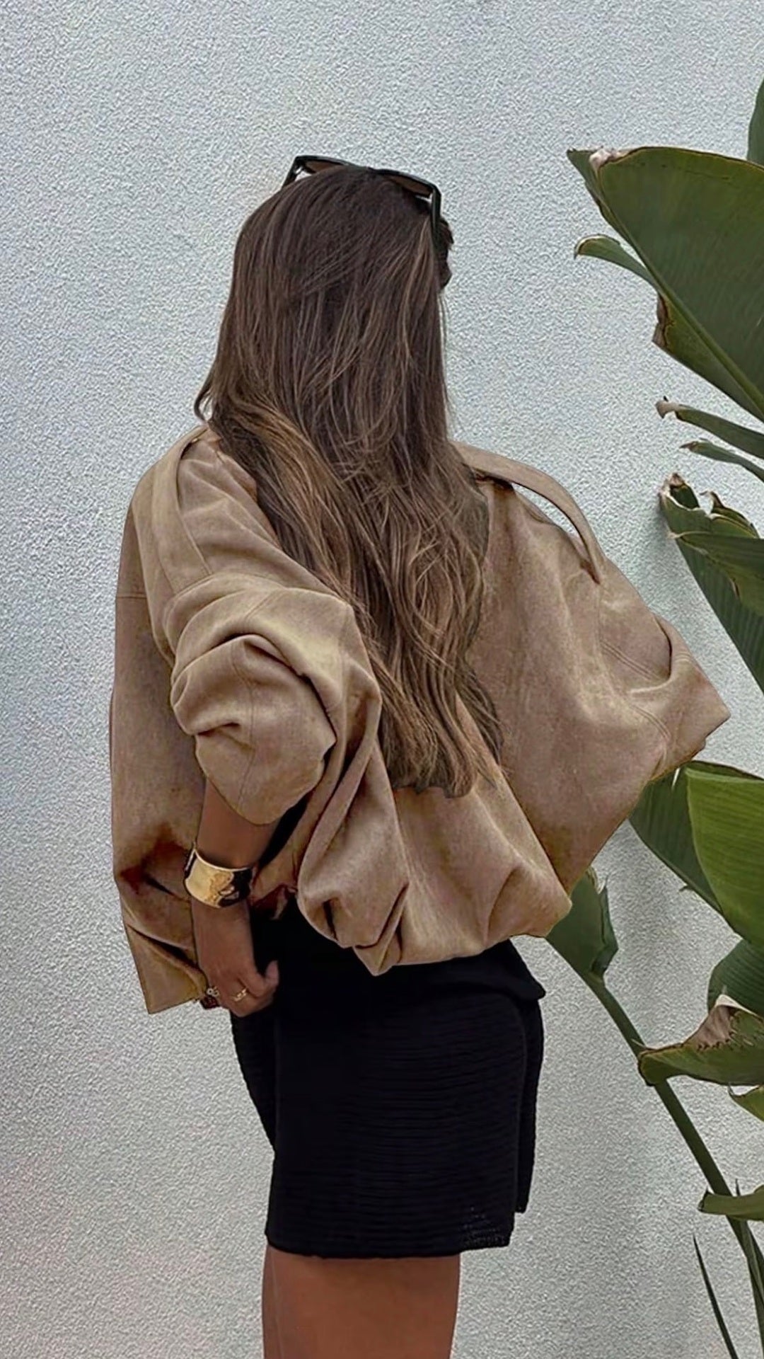 The Sienna Suede-Effect Bomber