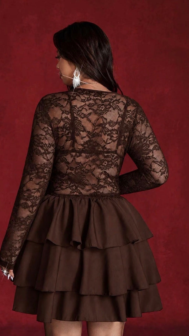 The Celeste Lace Ruffle Dress