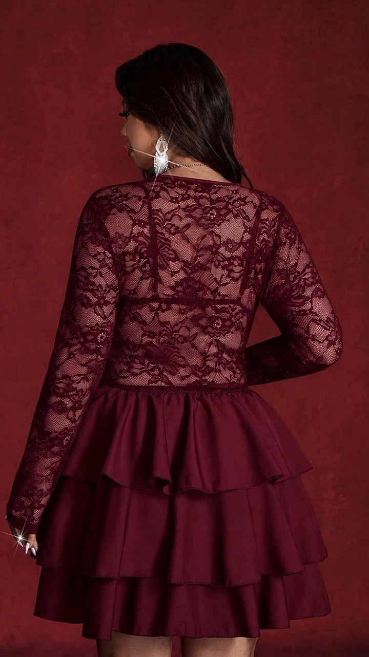 The Celeste Lace Ruffle Dress