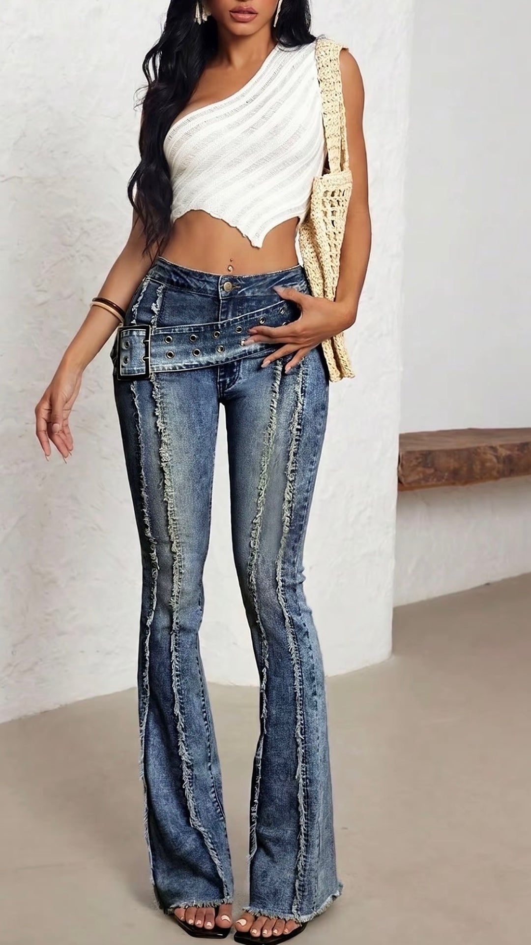 Rebel Flare Belted Jeans