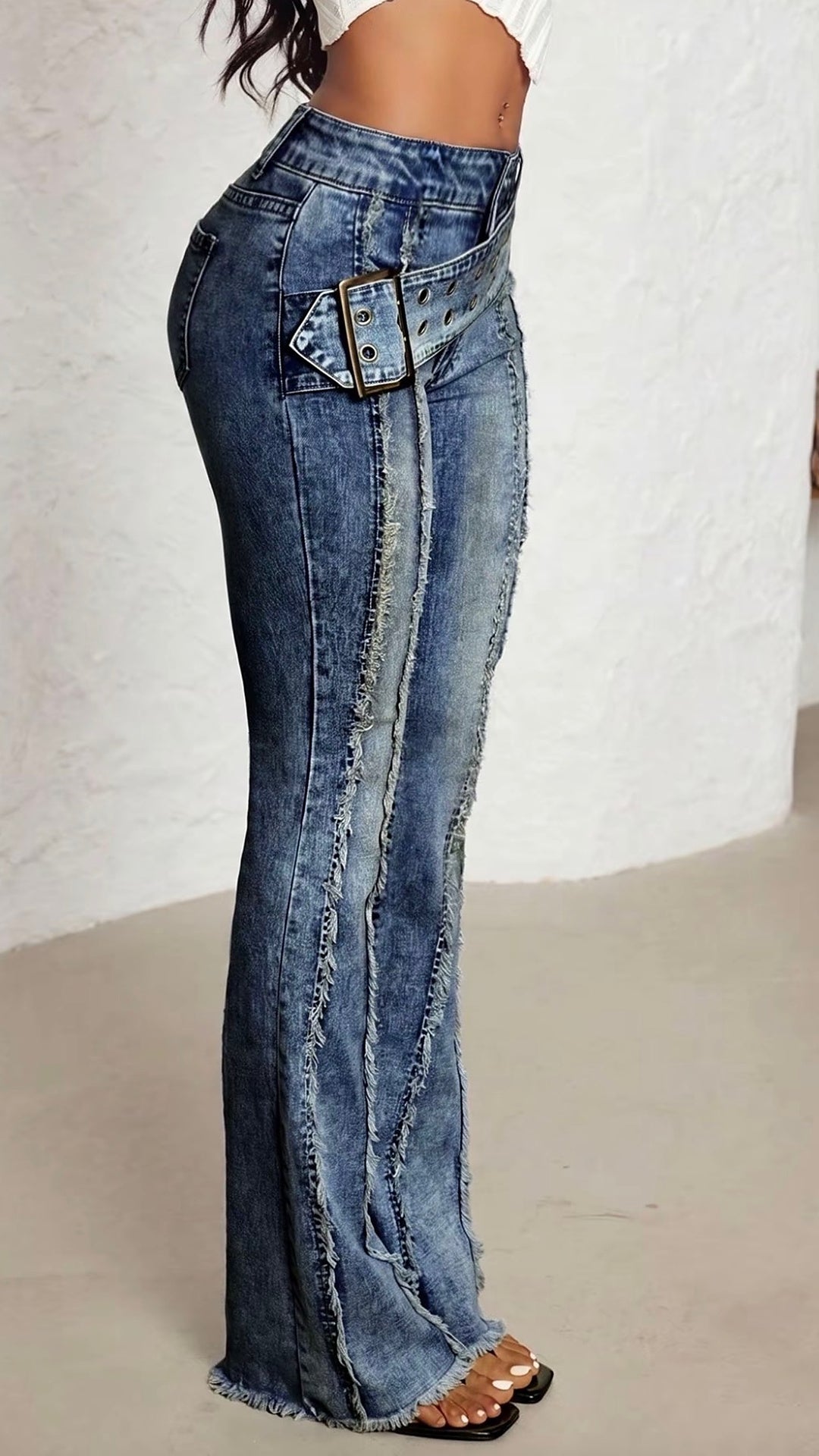 Rebel Flare Belted Jeans