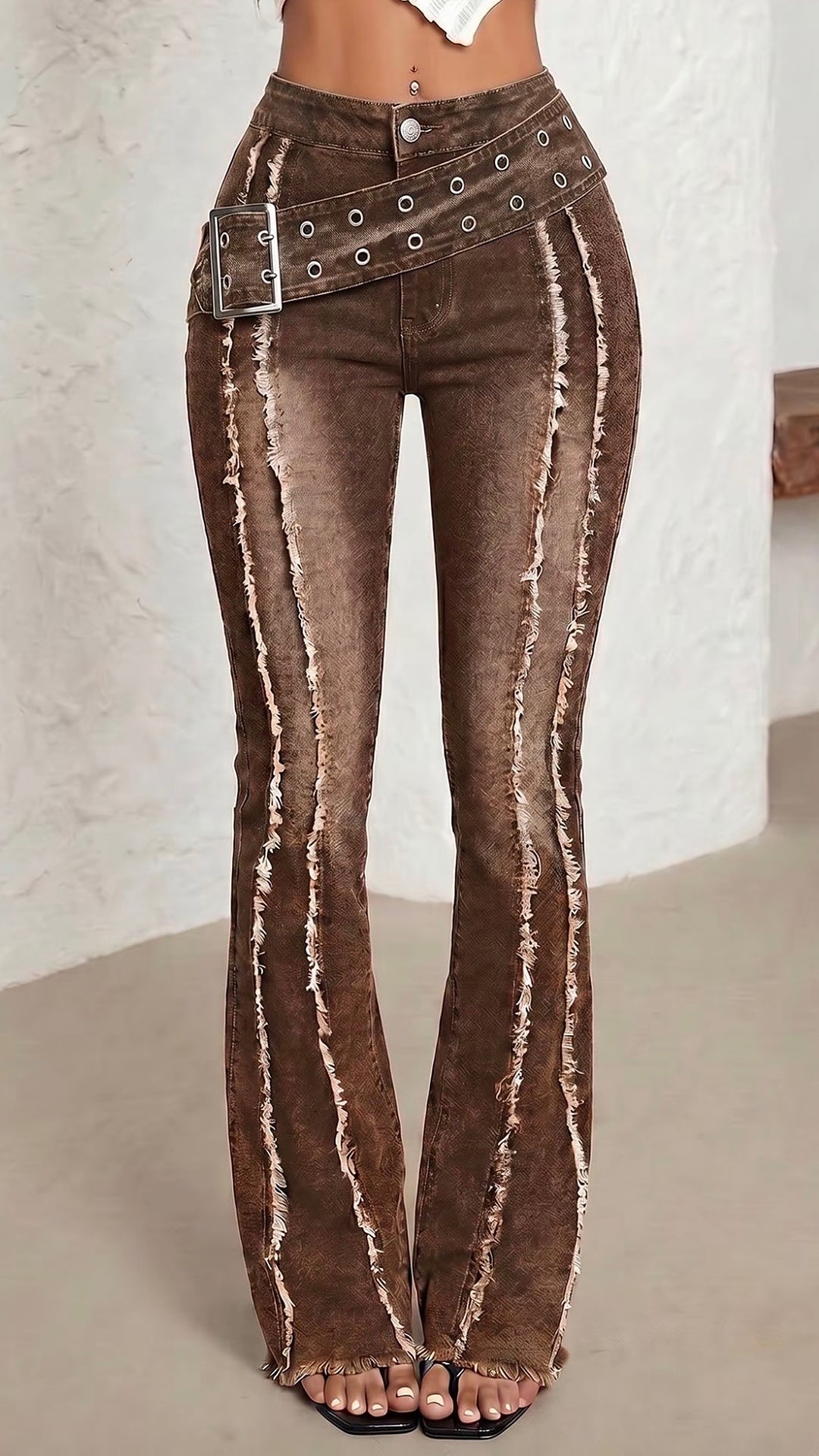 Rebel Flare Belted Jeans