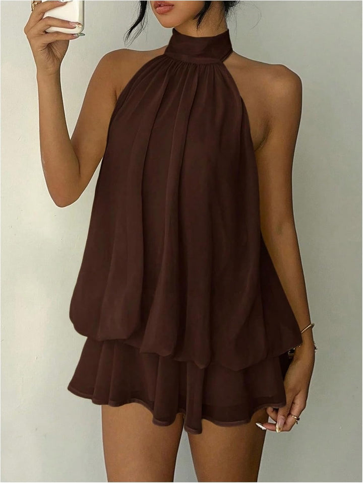 Aria Halter Ruffle Mini Dress