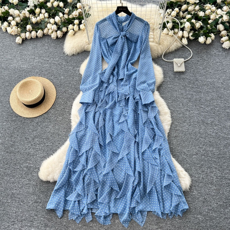 Elowen Polka Dot Mesh Maxi Dress