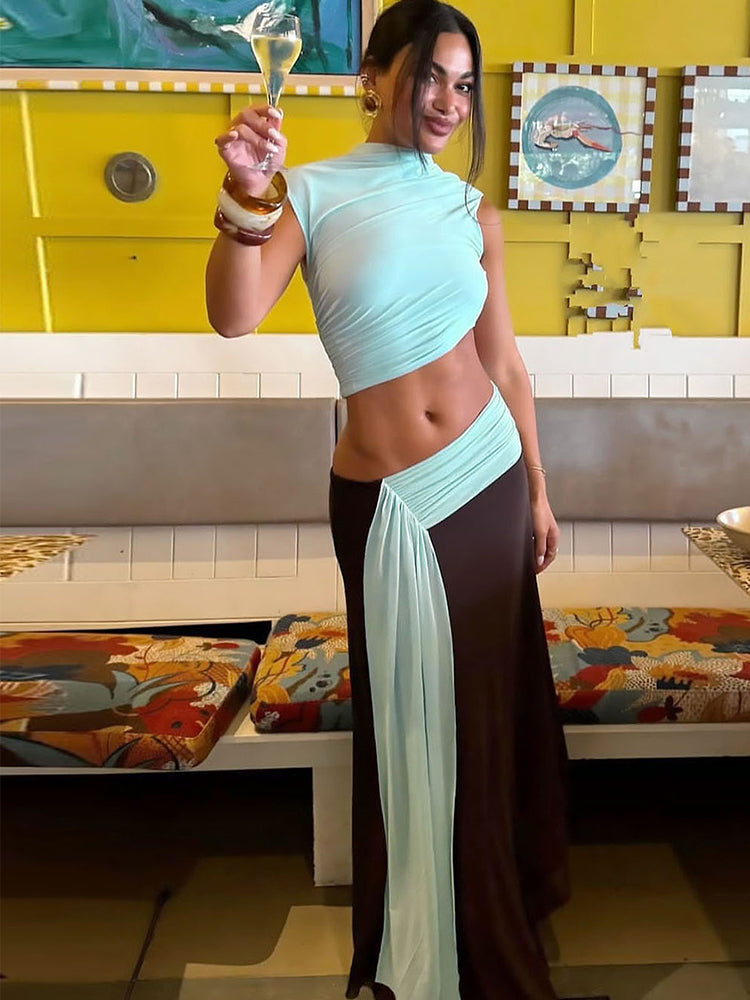 Velvet Allure Backless Ribbon Maxi Dress