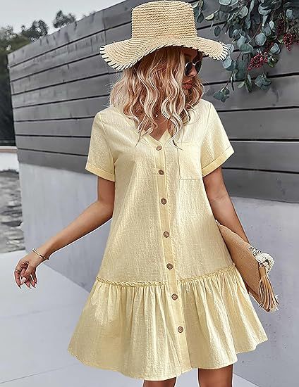 Breeza Linen Button Mini Dress