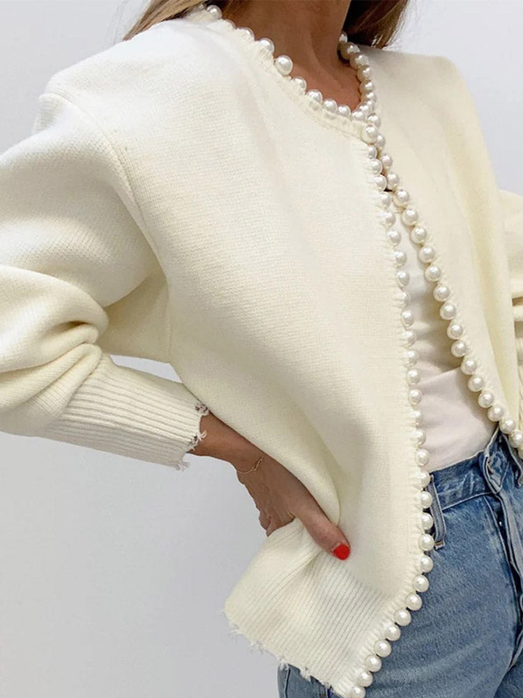 Serene Pearl Cropped Sweater