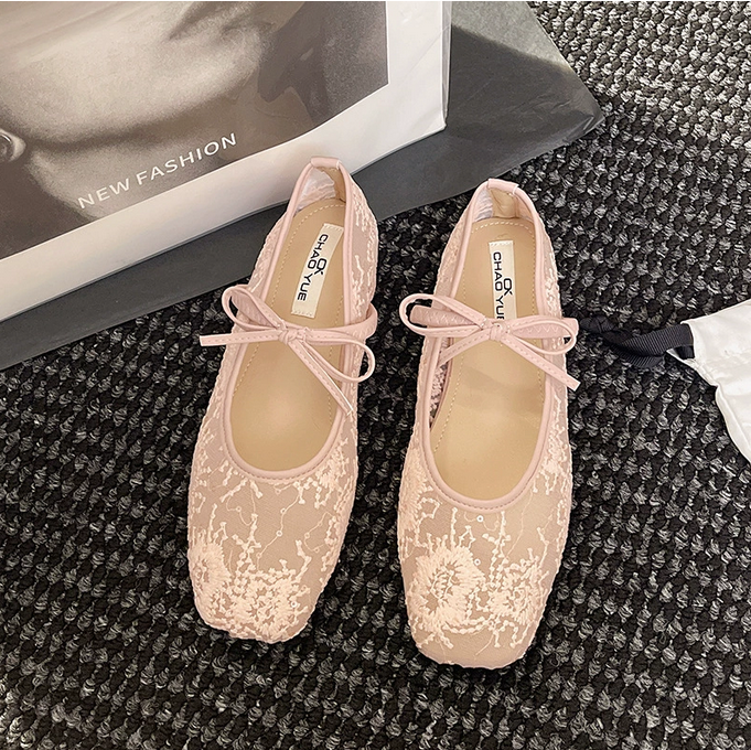 ÉLARA Lace Mary Jane Flats
