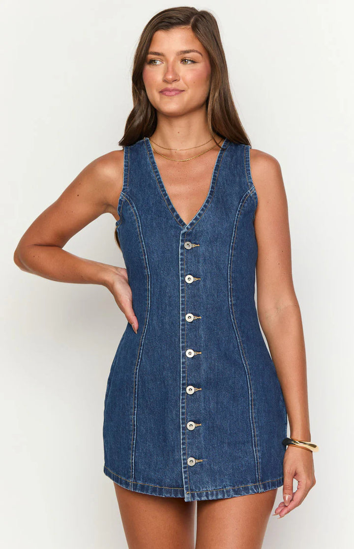 Selene Retro Denim Dress