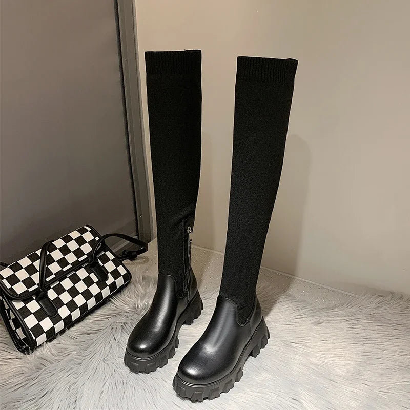 BreezeKnit Over-the-Knee Boots