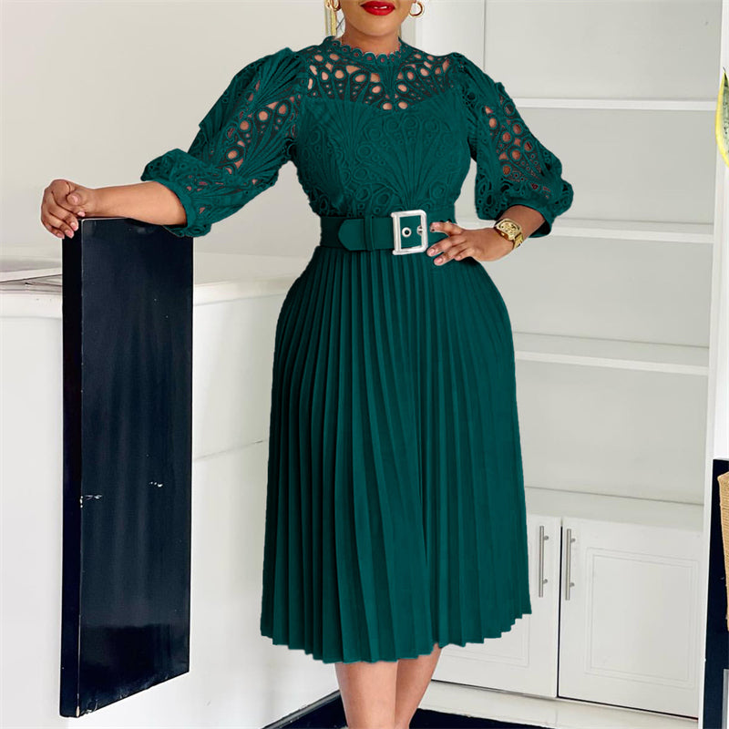 Doyerl Lace Elegance Midi Dress
