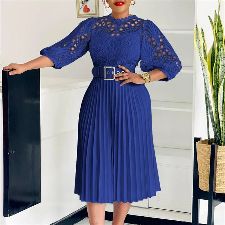 Doyerl Lace Elegance Midi Dress