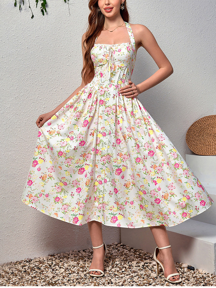 Rosalie Floral Corset Midi Dress