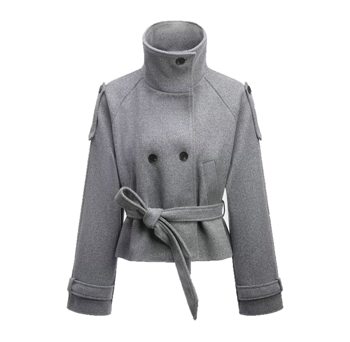 The Elowyn High-Collar Double-Breasted Coat