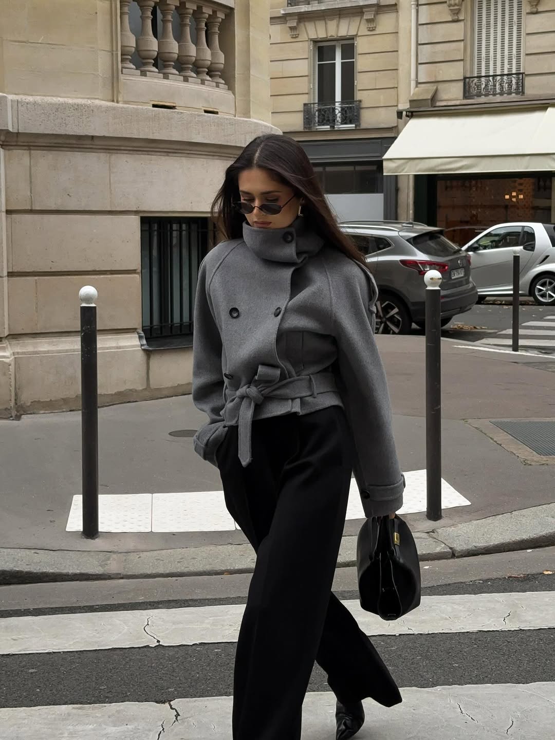 The Elowyn High-Collar Double-Breasted Coat