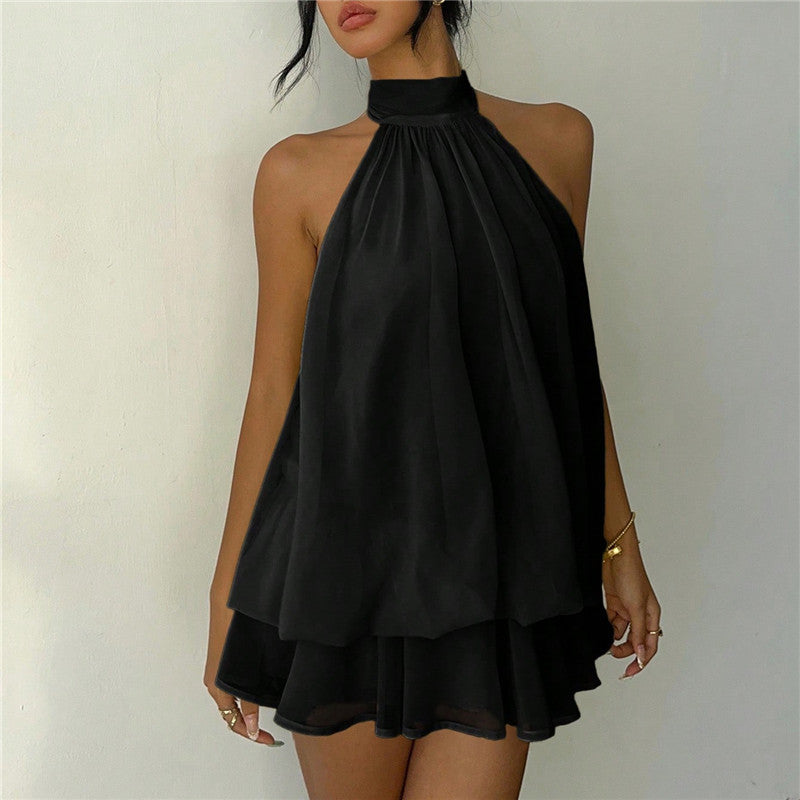 Aria Halter Ruffle Mini Dress
