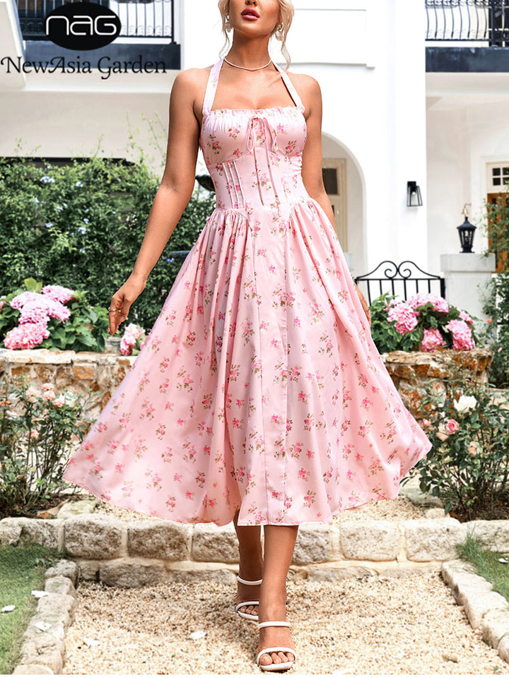 Rosalie Floral Corset Midi Dress