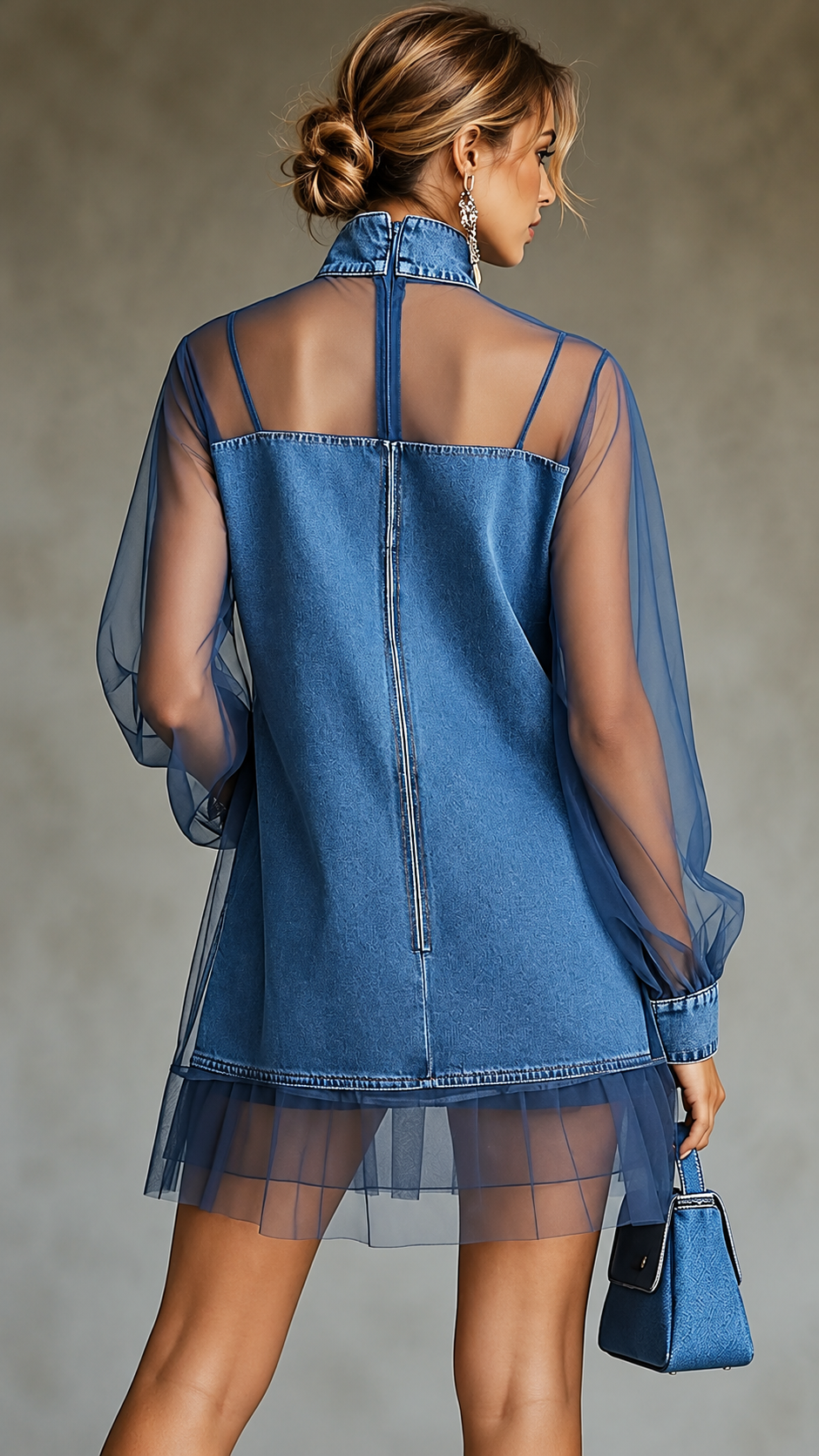 Indigo Veil Denim Mini Dress