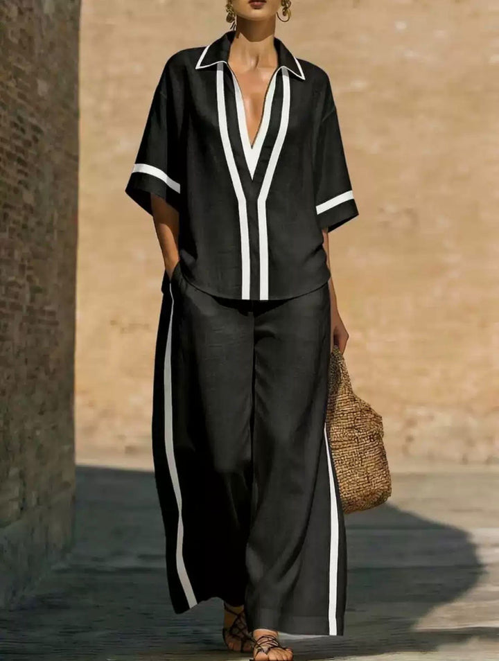 Zaria Stripe Two-Piece Set
