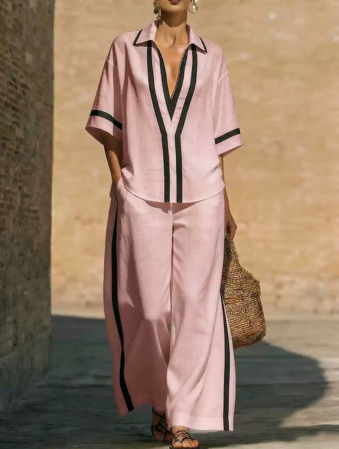 Zaria Stripe Two-Piece Set