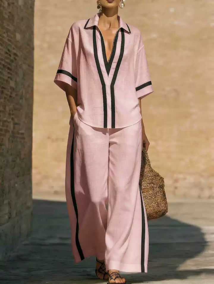 Zaria Stripe Two-Piece Set