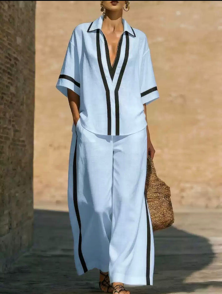 Zaria Stripe Two-Piece Set